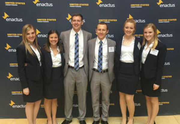 The Graceland University Enactus presentation team poses for a photo at the regional competition.