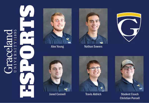 Head shots of Graceland esports team members