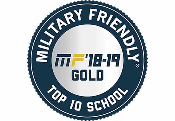 Military Friendly Top 10 School 2018-19 Gold Badge