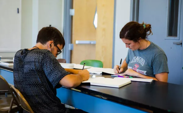 Students studying together