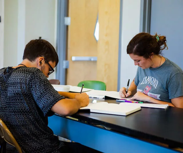 Students studying together