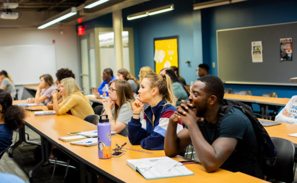 Students listening in class