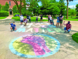 Black Lives Matter Chalk drawing on college campus