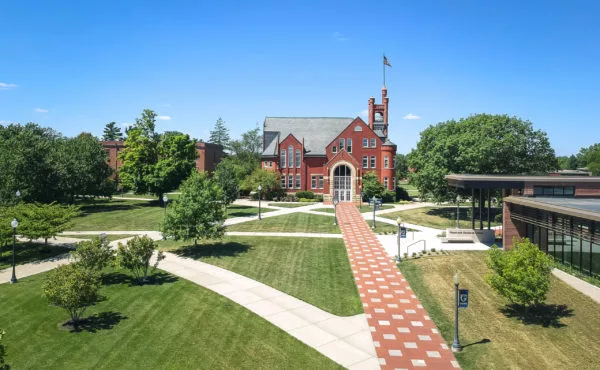 aerial of Higdon Ad Building and Newcom