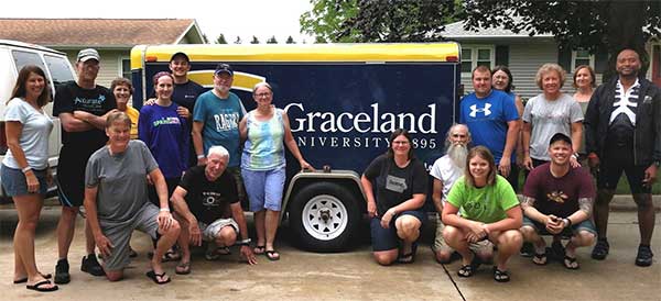 The full Graceland cycling team participating in RAGBRAI 2017