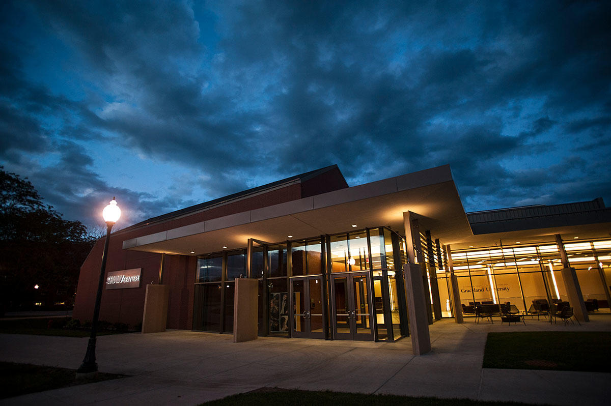 Shaw Center at Graceland University at Night