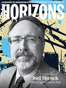 Horizons magazine cover featuring President Joel Shrock